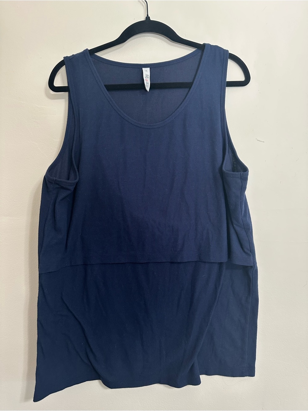 Latched Mama Navy Layered Nursing Tank
